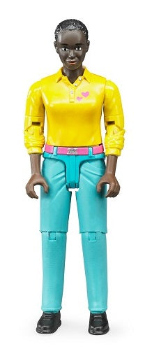 Bruder 60404 Woman with Dark Skin Tone and Turquoise Pants 6.6.6